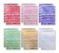 12 Sheets Glitter Alphabet Stickers, 1860 Pcs Mini Letter Stickers, 0.5 Inch Self Adhesive Vinyl Letters and Numbers for Scrapbook, Water Bottle, Crafts