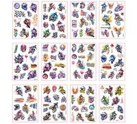 12 Sheets Glitter Motocross Tattoo Stickers Motorcycle Championship Club Party Stickers
