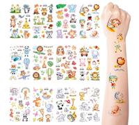 12 Sheets Glitter Tattoos for Kids Animal Paradise Temporary Tattoo Stickers with 120+ Patterns Fun Party Favors Birthday Bag Fillers Class Rewards for Boys and Girls