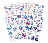 12 Sheets Glitter Temporary Tattoos for Kids Sparkly Unicorn Mermaid Butterfly Tattoo Stickers Waterproof Fake Tattoos Glitter Body Art for Children Girls Boys Party Bag Fillers for Birthday Favours
