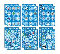 12 Sheets Holiday Stickers for Kids, Self-Adhesive Merry Christmas Stickers Snowflake Snowman Christmas Tree Penguin Decal for Girls Boys Envelopes Scrapbooking Craft Party Gift Classroom Reward