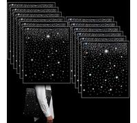 12 Sheets Iron-On Rhinestones, Hotfix Rhinestones Applicator Sequins for Iron-On Glitter Rhinestone Iron-On Stones Crystal Flat Round Transfer Hotfix Hot Melt Sparkle Sticker for Jeans