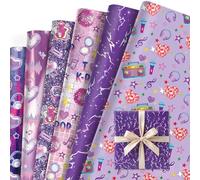 12 Sheets K-pop Wrapping Paper, 50cm x 70cm Purple Gift Wrap for Present Crafts, Music Theme Gift Wrap Paper for Kids Adults Birthday Party Christmas Wedding Decor