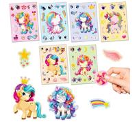 12 Sheets Kids Unicorn Stickers，Make Your Own Rainbow pony Sticker-Crafts Activities Sticker for Kids Reward Stickers Holiday Party Bag Fillers Bottle Stickers Birthday Gifts Party Favors Decorations