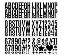 12 Sheets Letter Stickers, 2.5'' Self Adhesive Vinyl Letters Numbers Kit, Black Number Stickers for Mailbox Classroom Home Door Window Decor