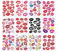 12 Sheets Lip Print Tattoo Stickers, Sexy Lip Prints, Red Lip Tattoo Stickers