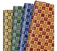 12 Sheets Magical Wrapping Paper, Mystical Checkerboard Gift Wrap with Birds Snakes Griffins and Owls, Wizard Wrapping Paper for Boys Girls Birthday Party Supplies, 19.7 Inch X 27.5 Inch Per Sheet