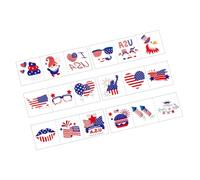 12 Sheets Pattern Water Transfer Face Sticker for Adult Children Independence Day Parties and Celebration Patriotic Face Transfers