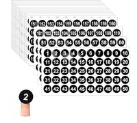 12 Sheets Round Number Sticker 1-200 Vinyl Consecutive Number Stickers Black Self-Adhesive Number Labels Waterproof Stickers Decal for Inventory Sorting,Organizing,Storage Boxe,3 Sets (1 Inch)