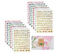 12 Sheets Self-Adhesive Vinyl Letter Number Stickers, 1356 Pcs Letter Number Sticker Set, 0.5 in Shining Letter Number Symbol Stickers for Scrapbook, Water Bottle, Signs & Cap Decoration(6 Colorful)