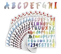 12 Sheets Self Adhesive Vinyl Letter Stickers for Scrapbooking Alphabet Number Stickers Small Vinyl Letters Numbers Kit for DIY Art Craft, Scrapbook, Greeting Cards, Envelope