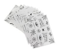12 Sheets Spider Web Face Temporary Tattoos Paper Stickers | Masquerade Makeup Accent, Dark Themed Look, Sheet Format, Easy Apply Random Style