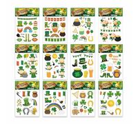 12 Sheets St.Patricks Day Stickers, St. Patrick's Day Temporary Tattoo Stickers, Clover Body Stickers St Patricks Day Accessories, Tattoo Stickers for Irish Party Supplies St Patricks Day Accessories