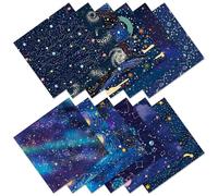 12 Sheets Universe Space Galaxy Scrapbook Paper,Vintage Starry Sky Scrapbooking Paper Pad,Journaling Scrapbooking Supplies,Cardstock Decorative Craft Paper