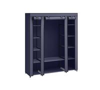 12 Shelves Canvas Wardrobe, Navy Blue