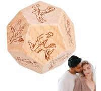 12-Sided Date Night Decision Dice for Couples, Wooden Dating Fun Dice for Romantic Anniversary Wedding & Valentine's Day Gifts