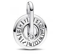 12 Signs of the Zodiac Wheel Medallion Pendant Charm 925 Silver Charm