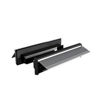 12" Silver Aluminium Letterbox, Draught Proof Postal Letter Box, Adjustable Depth, Fit for 40-60mm Thickness Wooden, Composite,UPVC, Internal and External Doors