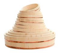 12 Sizes Wooden Sushi Rice Bowl Container Japanese Wooden Hangiri Sushi Rice Mixing Bowl Tub with Copper Bands for Restaurant Home Kitchen(White Pine Wood),45x11cm