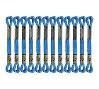 12 Skeins Embroidery Floss, Blue Metallic Embroidery Thread Polyester Cross-Stitch Threads for Hand Embroidery String Art DIY Creation