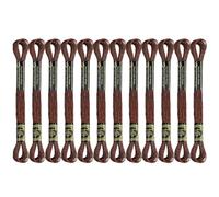 12 Skeins Embroidery Floss, Dark Brown Metallic Embroidery Thread Polyester Cross-Stitch Threads for Hand Embroidery String Art DIY Creation