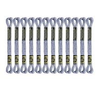 12 Skeins Embroidery Floss, Dark Grey Metallic Embroidery Thread Polyester Cross-Stitch Threads for Hand Embroidery String Art DIY Creation