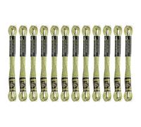 12 Skeins Embroidery Floss, Dark Khaki Metallic Embroidery Thread Polyester Cross-Stitch Threads for Hand Embroidery String Art DIY Creation