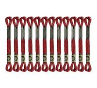 12 Skeins Embroidery Floss, Deep Red Metallic Embroidery Thread Polyester Cross-Stitch Threads for Hand Embroidery String Art DIY Creation
