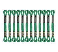12 Skeins Embroidery Floss, Green Metallic Embroidery Thread Polyester Cross-Stitch Threads for Hand Embroidery String Art DIY Creation