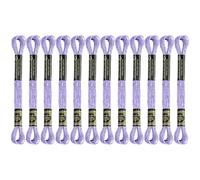12 Skeins Embroidery Floss, Lilac Metallic Embroidery Thread Polyester Cross-Stitch Threads for Hand Embroidery String Art DIY Creation