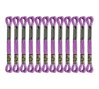 12 Skeins Embroidery Floss, Magenta Metallic Embroidery Thread Polyester Cross-Stitch Threads for Hand Embroidery String Art DIY Creation