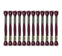 12 Skeins Embroidery Floss, Maroon Metallic Embroidery Thread Polyester Cross-Stitch Threads for Hand Embroidery String Art DIY Creation