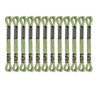 12 Skeins Embroidery Floss, Olive Metallic Embroidery Thread Polyester Cross-Stitch Threads for Hand Embroidery String Art DIY Creation