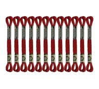 12 Skeins Embroidery Floss, Red Metallic Embroidery Thread Polyester Cross-Stitch Threads for Hand Embroidery String Art DIY Creation