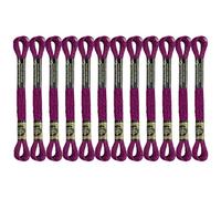12 Skeins Embroidery Floss, Rose Red Metallic Embroidery Thread Polyester Cross-Stitch Threads for Hand Embroidery String Art DIY Creation