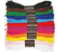 12 Skeins Embroidery Threads, Coloured String, Cross Stitch Thread, Friendship Bracelets Embroidery Floss, Each Roll 8 Metres Long, for Knitting Cross Stitch Project, DIY Crafts