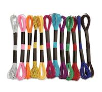 12 Skeins Embroidery Threads, Metallic Embroidery Floss Set for Cross Stitch, Hand Sewing and Craft Work, Multi Colour Thread for Bracelets, Tassels, Decorative Stitching and DIY Use