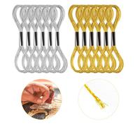 12 Skeins Metallic Embroidery Threads, Gold and Silver Skeins Glitter Embroidery Floss Cross Stitch Friendship Bracelets Threads for Baubles DIY Crafting Sewing(Silver Gold)