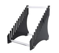 12 - Slot Acrylic Record Organizer, Record Storage Holder with Shatterproof Design, Easy Assembly Record Stand for LP Albums and Singles, Space - Saving Display Rack for Home (Black)