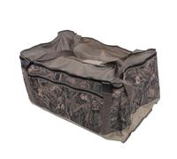 12-Slot Duck Decoy Bag with Mesh Cover, Camouflage Oxford Cloth Waterfowl Carrier with Drainage & Front Pocket for Hunt Camping, 31.5x23.6x16.5 in