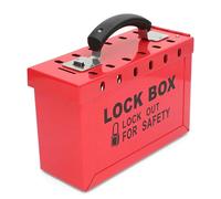 12-Slot Safety Padlock Rack with Steel Construction, Portable Lock Box for Group Lockout Tagout, Hasp Compatibility for Industrial Safety Equipment
