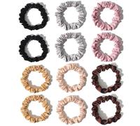 12 small hair scrunchies Packs for Woman, silk scrunchies thin Hair Scrunchies, thin hair scrunchies No Damage Breakage for Thin/Thick Curly Long Fine Hair