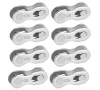 12 Speed Bike Missing Link Carbon Steel 4 Pairs Silver Chain Connector | Carbon steel, reusable up to 3-5 times, fits road & mountain 12-speed chains, tool-free fitting, compact 4 pairs pack