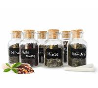 12 Spice Jars With Cork Closure 180ML With Labels Spice Containers Storage Jars