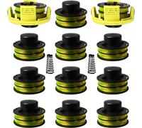 (12 spool 2 cap 2 spring) RAC118 Replacement Trimmer Spool Line for Ryobi RLT3525S, Double Autofeed Spool for Ryobi RAC118 RLT3525S 1.2mm dia 8.4m long (3 spool 1 cap 1
