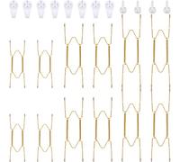 12 Stainless Steel Decorative Wire Plate Hangers Holders in Various Sizes with 12 Wall Hooks for Art