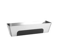 12" Stainless Steel Mud Pan,Anti-slip Base,Sheared Sides to Clean Knives, Hold Joint Compound, Drywall and Plaster