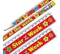 12 Star Of The Week Rulers and Pencils Bundle School Reward Resource 15cm Primary Teaching Services