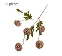 12 Stems Faux Kiku Flowers,Autumn Floral Stems Assorted Silk Mums Balls,Realistic Artificial Flowers,Fake Pompon Mums Small Chrysanthemum Ball Flower for Wedding DIY Bouquet Decor