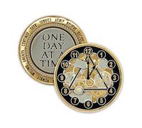 12 Steps AA Coin Sobriety Chip Medaglion, One Day at a Time Alcoholics Anonymous Recovery Statement Token